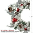 thumbnail image 6 of Northlight Heavily Flocked Pine with Ornaments Artificial Christmas Wreath - 24" - Unlit, 6 of 6