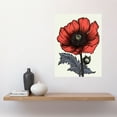 thumbnail image 2 of Single Anemone Flower Tattoo Ink Body Art Rockabilly Americana 50s Large Wall Art Poster Print Thick Paper 18X24 Inch, 2 of 3