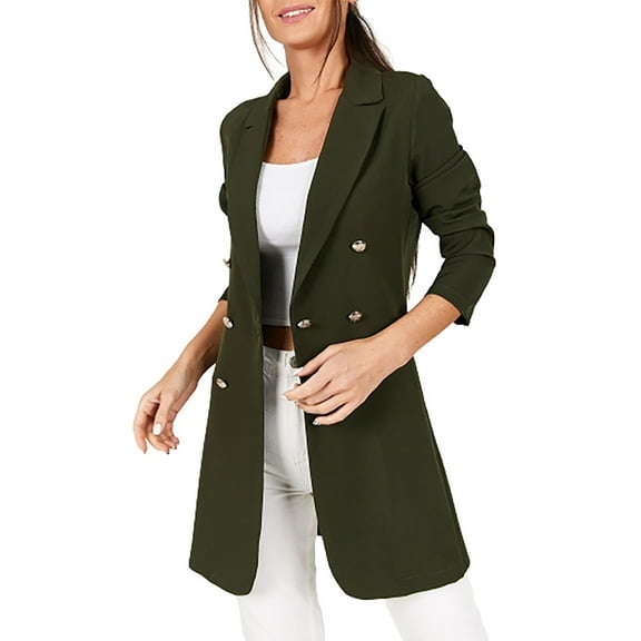 Niaviben Women's Long Trench Coat Double Breasted Trench Coat Women Long Blazers for Women's Trench Coats Long Trench Coat for Women Casual Jackets for Women Womens Trench Coat Army Green L