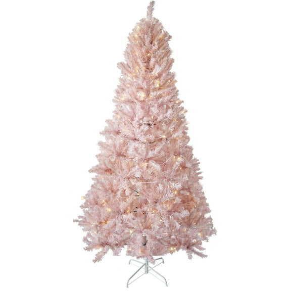 6.5 Ft Prelit Artificial Christmas Tree, Christmas Tree with 250 Warm White LED Lights & 818 Branch, Xmas Decoration for Living Room Hallway Office