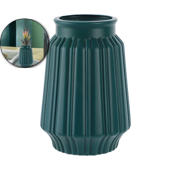 WNFJR Decorative Plastic Flower Vase Plastic Vase Flower Vase Modern Decorative Vase for Home, Durable Design, 4.8" x 2.4"(Navy)