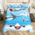 thumbnail image 5 of 2024 3D Airplane Duvet Cover King Aircraft Transportation Bedding Set Microfiber Globe Comforter Cover Helicopter r Quilt Cover, 5 of 7
