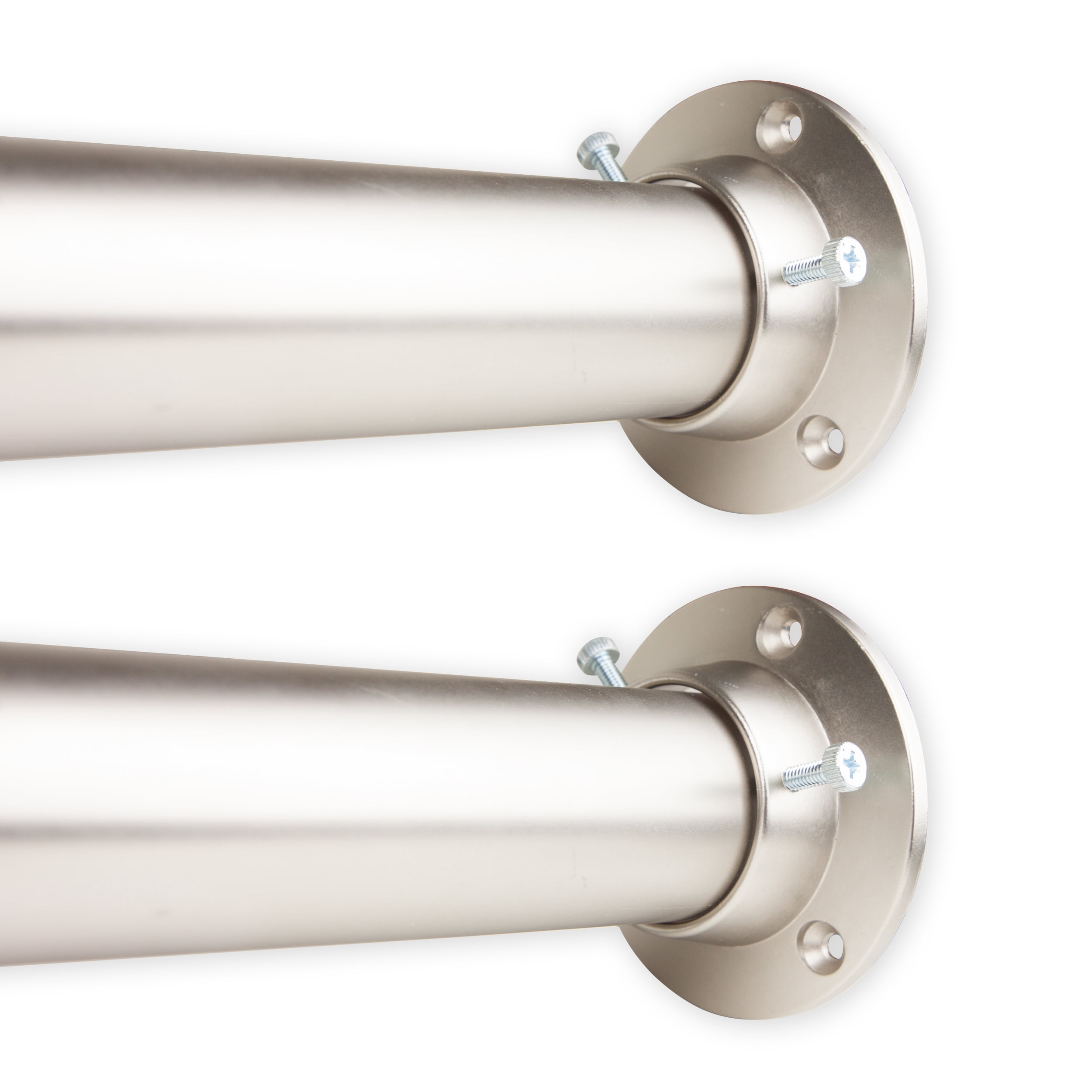 1.5" Adjustable 66-115 inch Room Divider Rod and Socket Set - Satin Nickel