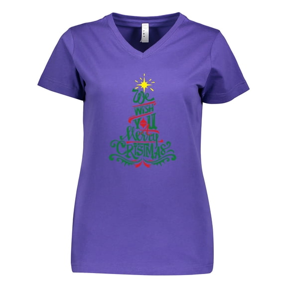 Inktastic We Wish You A Merry Christmas Women's V-Neck T-Shirt