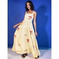 thumbnail image 6 of Women Embroidered Maxi Dress Sleeveless Smocked Flowy Sundress Boho Summer Long Dresses Beach Vocation Yellow L, 6 of 7