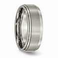thumbnail image 4 of Titanium Double Step Ridged Edge 8mm Satin and Polished Band Size: 10; for Adults and Teens; for Women and Men, 4 of 6