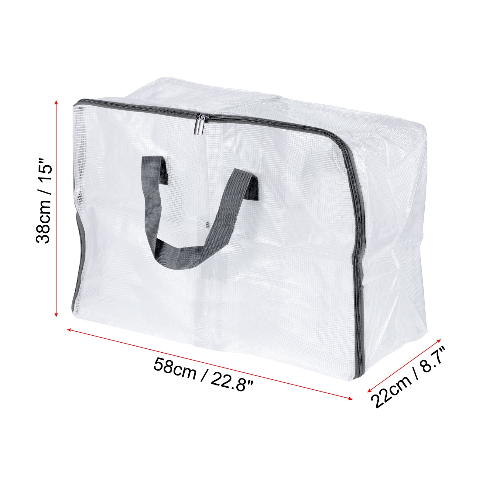 Unique Bargains Clothes Organizer Foldable Moving Tote Bag Gray 21.65"x8.66"x14.96"