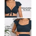 thumbnail image 3 of Sociala Maternity Ribbed Bikini Sets Ruffle Sleeve High Waisted Bathing Suit Two Piece Swimsuit, 3 of 6