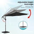 thumbnail image 6 of JUSTLET 10ft Heavy Duty Patio Hanging Offset Cantilever Patio Umbrella W/ Base Included, Black, 6 of 12