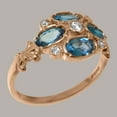 thumbnail image 2 of LBG British Made 10k Rose Gold Natural Diamond & London Blue Topaz Womens Anniversary Ring - 33 size options - Size 10.25, 2 of 6