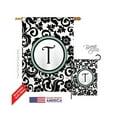 thumbnail image 1 of Breeze Decor 30072 Damask T Monogram 2-Sided Vertical Impression House Flag - 28 x 40 in., 1 of 1