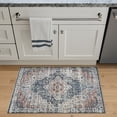 thumbnail image 2 of Bloom Rugs Washable Non-Slip 2x3 Rug - Terracotta / Teal Traditional Oriental Area Rug for Living Room, Bedroom, Dining Room, and Kitchen - Exact size: 2' x 3', 2 of 9