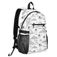 thumbnail image 2 of JIALIOU 14" Laptop Backpack Waterproof Airline Approved Stylish Casual Daypack for Travel Business College Work, Mountains Waves Line Art, 2 of 8