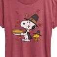 thumbnail image 3 of Peanuts - Thanksgiving Scene - Women's Short Sleeve Graphic T-Shirt, 3 of 6