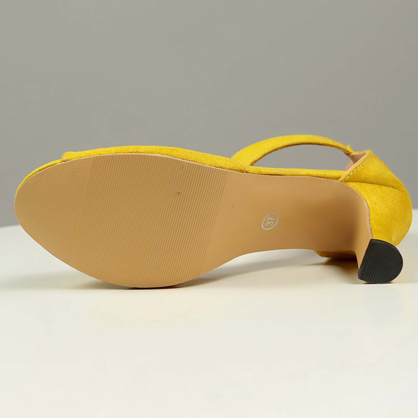 NWOT - Tod\'s Yellow T-Strap Platform Heels - Size 7.5 SATIN T ANKLE STRAP SANDAL | TOM FORD Fashion main image 4