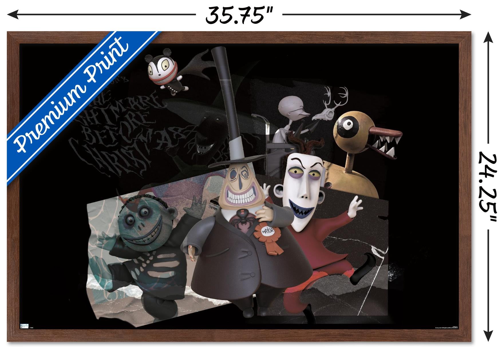 Disney Tim Burton's The Nightmare Before Christmas - Distorted Group Wall Poster, 22.375" x 34" Framed