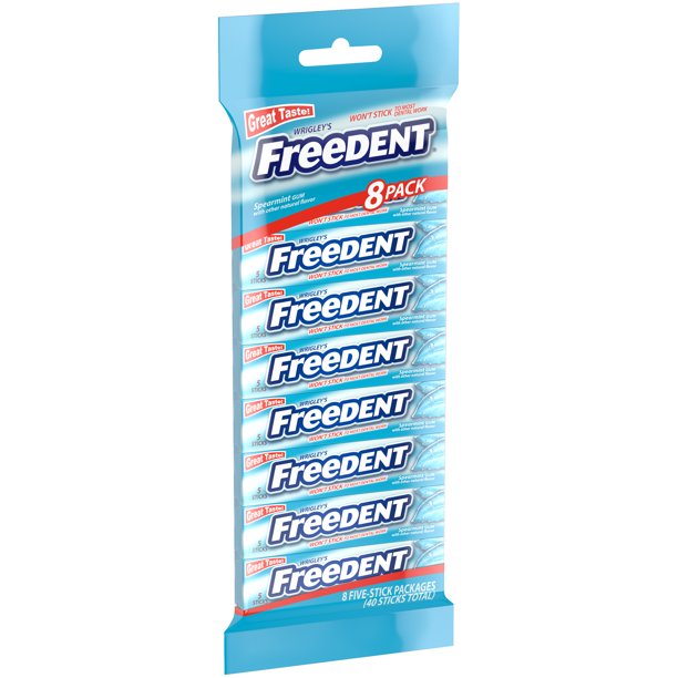 Wrigley's Freedent Spearmint Bulk Chewing Gum, 8pk