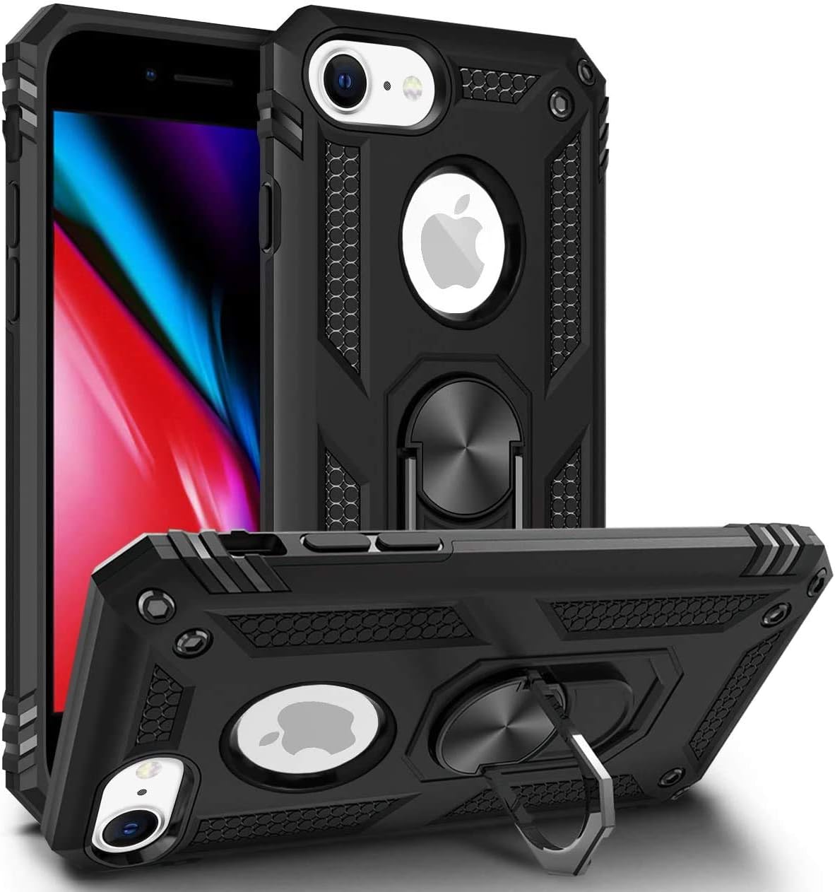Entronix Heavy Duty Protective Cell Phone Case for Apple iPhone 8, Black