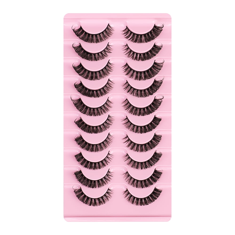 ZIYIMEI Faux Mink Lashes Russian Strip Natural D Curl Eyelashes, 10