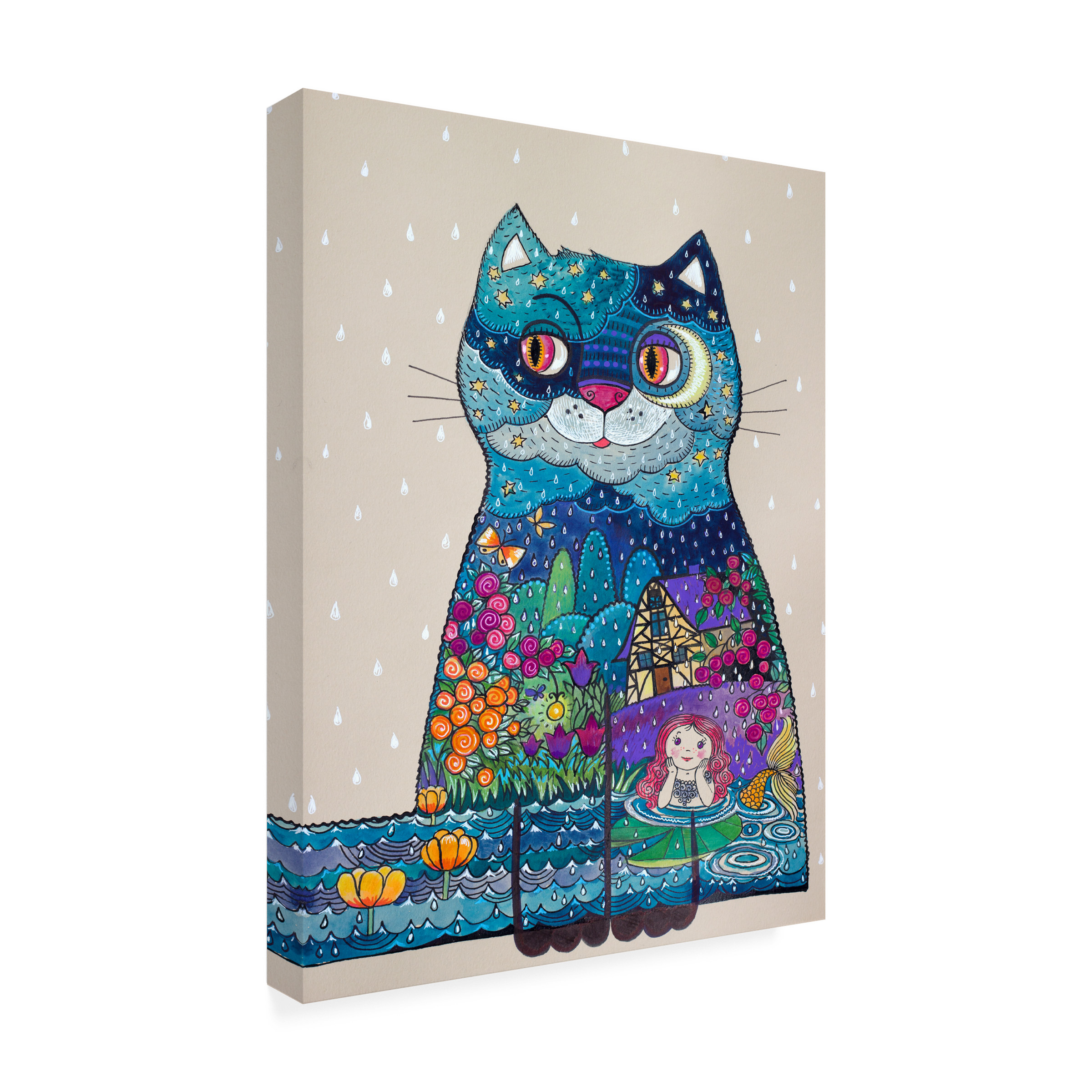 Trademark Fine Art 'Night Cat 3' Canvas Art by Oxana Ziaka
