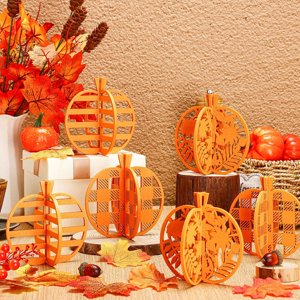 12 Pcs Thanksgiving Pumpn Decor Thanksgiving Wooden Table Signs