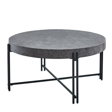 table round cocktail grey mottled morgan gray steve base metal silver 1stopbedrooms