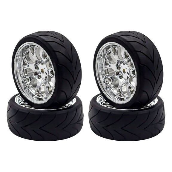 Heavy Duty Remote Control Wheels Tires with 12mm Adapter For 1/10 Drift Car Tires Upgrade Kits for Stablity Durability