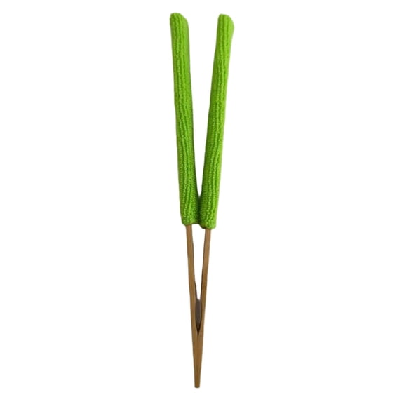 Leaf Cleaning Tongs With Microfiber Pads For Plants Gardening Window Blinds Portable Wooden Clip Reusable Cleaner In Green
