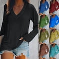 thumbnail image 5 of Tumotour Pullover for Women V-Neck Long Sleeve Casual Loose Top 2025 Sweatshirts Blouse Tops, 5 of 5