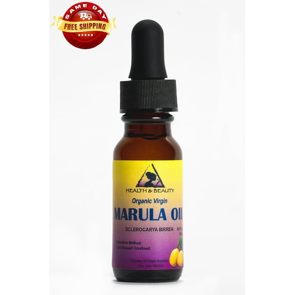 MARULA OIL UNREFINED ORGANIC VIRGIN COLD PRESSED RAW PURE GLASS DROPPER 0.5 OZ