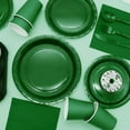 thumbnail image 6 of Green Paper Plates Party Supplies,Green Plate Disposable Dinnerware Sets,168pcs Plates and Napkins Party Supplies for St. Patrick's Mardi Gras Birthday Decorations Serve 24, 6 of 15