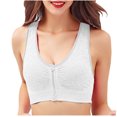 thumbnail image 5 of Women Bras Zipper Shockproof Gathers No Steel Vest Running Fitness Underwear Sports Bra Wireless Bras for Women White XL, 5 of 5