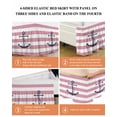 thumbnail image 6 of Pink Stripes Bed Skirt King Size 18&nbsp;Inch Drop, Anchor Nautical Geometric Wrap Around Dust Ruffle Bedskirts, Wrinkle & Fade Resistant Easy Fit Bedskirt with Adjustable Elastic, 6 of 8