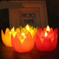 thumbnail image 1 of Lote de 6 velas LED sin llama Sailing forma de flor de loto, 1 of 5