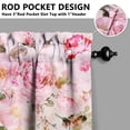 thumbnail image 5 of Pioneer Kitchen Curtains and Valance Set 24 Inch Tier Vintage Pink Pastel Watercolor Floral Pattern Curtains Small Drapes for Cafe Living Room Bathroom Farmhouse 3 Pieces Set Rod Pocket, 5 of 6