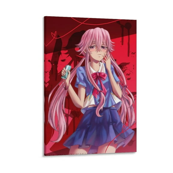 Japan Action Mystery Manga Series Future Diary Character Gasai Yuno Anime Poster Canvas Poster Wall Art Picture Prints Hanging Photo Gift Decor Home Posters Artworks 12x18inch(30x45cm)