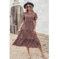thumbnail image 2 of Vestido PRETTYGARDEN Boho Floral con Volantes y Mangas Abullonadas de Largo Midi Talla M, 2 of 6