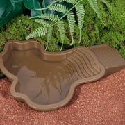 Yannianjz under $5 Tortoise Water Bowl with Ramp Leaf Tortoise Food Water Pool Reptile Bathing Turtle Soaking Dish Aquarium Habitat Accessories