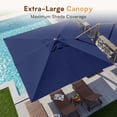 thumbnail image 4 of FUNDAZE 10x10ft Double Canopy Cantilever Umbrella, Patio Outdoor with Base & Cover, Waterproof UV Resistant for Garden Poolside Shade, Navy Blue, 4 of 12