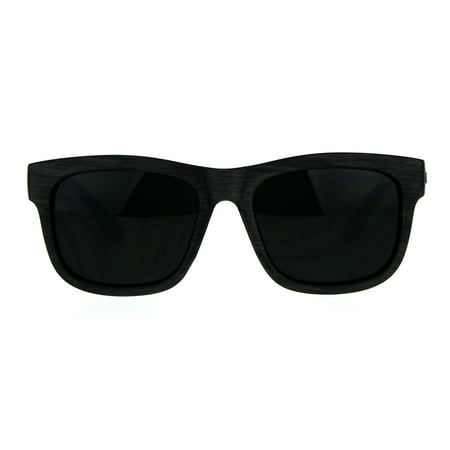 Dark Black Lens Wood Grain Horn Rim Plastic Kush Sunglasses Brown