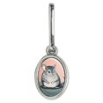 thumbnail image 1 of Cute Chinchilla Antiqued Oval Charm Clothes Purse Suitcase Backpack Zipper Pull Aid, 1 of 3