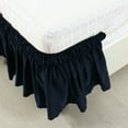 thumbnail image 3 of PiccoCasa 15" Drop Bed Skirt Dust Ruffle Wrap, Queen Navy Blue, 3 of 7
