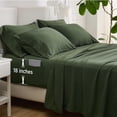 thumbnail image 1 of Juego de sábanas Bedsure Deep Pocket Queen de 6 piezas, color verde oliva, 1 of 7