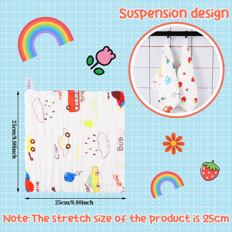 Cotton Muslin Burp Cloths Set of 10 photo 4