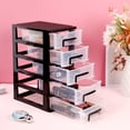 thumbnail image 3 of Organizador de escritorio con cajón de almacenamiento de plástico, soporte para guardar artículos diversos, caja organizadora tipo cajón, 3 of 5
