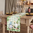 thumbnail image 2 of Table Runners 72 Inches Long Dress Scarves, Easter Farmhouse Kitchen Table Runner, Coffee Tablerunners, Spring Gnomes Flowers Rabbit Butterfly Green Plaid 18x72 Inch, 2 of 9
