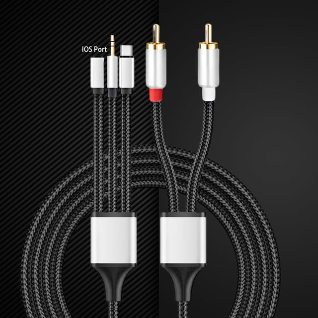 1/2/3m USB C a cable adaptador RCA dual Y Splitter 3.5mm a cable RCA dual Hugtrwg Para estrenar