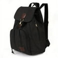 thumbnail image 1 of 1pc New Retro Trendy Girls Outdoor Canvas Backpack, Students School Bag Fashion Backpack, Simple Solid Color Bag, Students Commuter Bag For Daily Use, 1 of 5
