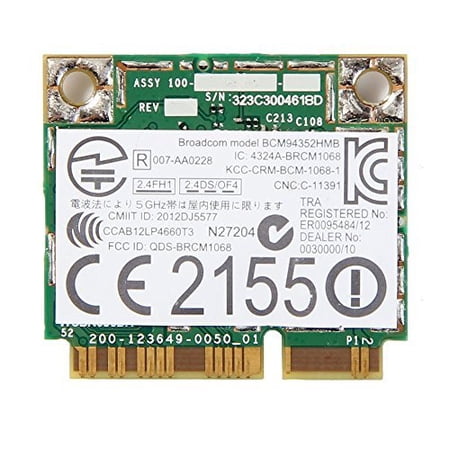 AzureWave Mini PCI-E Card BCM94352HMB/BCM94352 802.11/ac/867Mbps WLAN + BT4.0 price history on PriceWatchPro