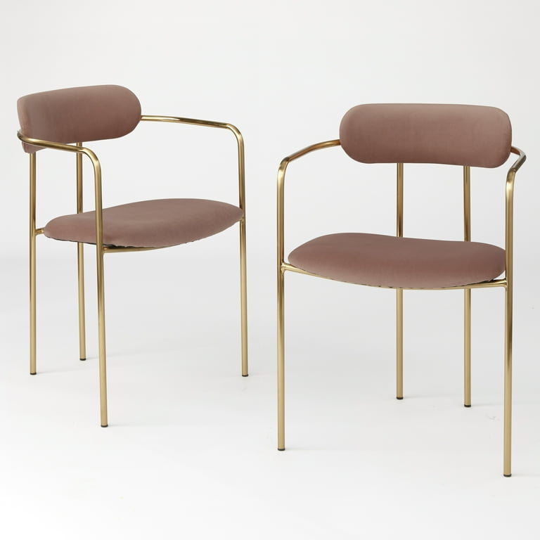 Simple living retro velvet dining arm chair discount